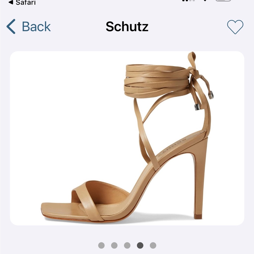 Schutz nude lace up heels.